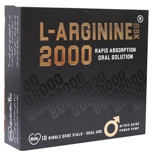 ویال ال آرژنین 2000 میلی گرم بی اس کی کمک به عضله سازی-تحریک ترشح هورمون رشد-تقویت سیستم ایمنی-کمک به اتساع عروق و افزایش جریان خون-کمک به افزایش قوا-دیجی فارما
