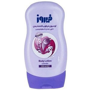 لوسیون بدن فیروز حاوی عصاره اسطوخودوس - حافظت کننده و نرم کننده پوست و برای استفاده پس از هر بار حمام، جهت تامین چربی از دست رفته پوست مناسب می باشد.