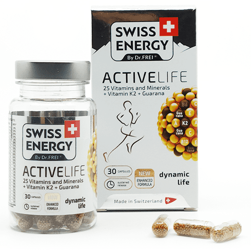 کپسول اکتی لایف سوئیس انرژی 30 عددی - ACTIVELIFE - کپسول اکتی لایف - عملکرد سیستم عصبی را تحریک می‌کند -علائم خستگی را کاهش می‌دهد.