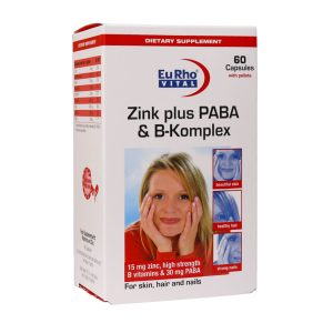 کپسول زینک پلاس پابا و ب کمپلکس یوروویتال 60 عدد - Vital Zink Plus Paba And B Komplex -کمک به تقویت پوست، مو و ناخن -پیشگیری و درمان ریزش مو