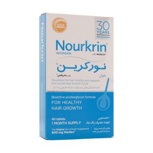 قرص نورکرین بانوان فارمامدیکو 60 عدد - Nourkrin - تغذیه کننده و تقویت کننده ریشه مو - حاوی ویتامین‌ها و اسیدهای چرب - جلوگیری از ریزش و سفیدی مو