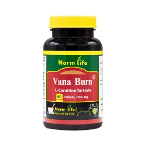قرص وانا برن ال کارنیتین 1000 میلی گرم نورم لایف 60 عدد - Vana Burn L Carnitine -کاهش وزن و تناسب اندام -بهبود سوخت و ساز بدن -کاهش تری گلیسیریدها