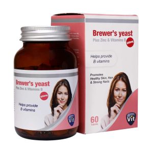 قرص مخمر آبجو استار ویت 60 عدد -Starvit Brewers Yeast -حفظ سلامت پوست، مو و ناخن -کمک به حفظ دستگاه گوارش-تامین ویتامین‌های گروه B-جلوگیری از ریزش مو