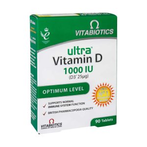 قرص اولترا ویتامین D3 ویتابیوتیکس 90 عدد - Vitabiotics Ultra Vitamin D3 -کمک به افزایش جذب کلسیم - فعالیت مناسب ماهیچه‌ها -حفظ سلامت استخوان‌ها