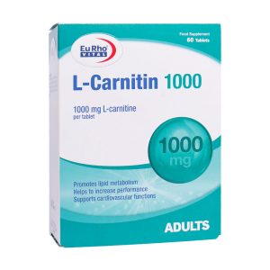 قرص ال کارنیتین 1000 میلی گرم یورویتال 60 عدد - Eurhovital LCarnitin 1000 mg -کاهش خستگی در حین ورزش و افزایش انرژی - کمک به افزایش چربی سوزی و کاهش وزن