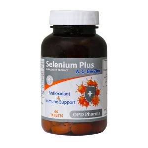 قرص سلنیوم پلاس ۶۰ عددی شرکت او پی دی فارما - OPD Pharma Selenium Plus - تقویت کننده پوست، مو و ناخن -کمک به سلامت سیستم ایمنی -دارای ویتامین‌های A، E و C