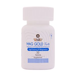 قرص مگ گلد فورته گلدن اسکور 30عدد- Mag Gold Forte-بهبود عملکرد سیستم عصبی، قلب و عروق-کمک به حفظ سلامت دندان‌ها و استخوان‌ها-کمک به رفع گرفتگی و خستگی عضلات
