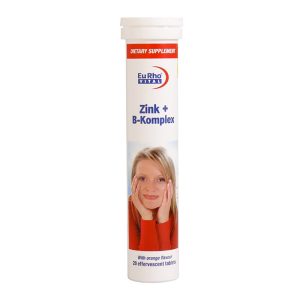 قرص جوشان زینک و B کمپلکس یوروویتال ۲۰ عدد - EurhoVital Zink And B-Komplex - افزایش انرژی و کاهش خستگی - سلامت پوست، مو و ناخن -بهبود عملکرد مغز
