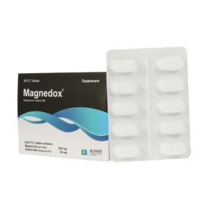 قرص مگندوکس الحاوی 30 عدد - قیمت قرص مگندوکس الحاوی 30 عدد - Alhavi Magnedox 30 FC Tabs - جهت کمبود منیزیم و پیشگیری و درمان گرفتگی عضلانی