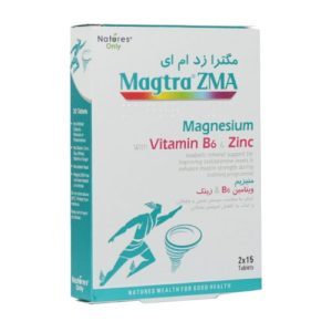 قرص مگترا زد ام ای نیچرز اونلی 30 عدد - قیمت قرص مگترا زد ام ای نیچرز اونلی 30 عدد -Natures Only Magtra ZMA 30 Tabs - حاوی روی، منیزیم و ویتامین B6
