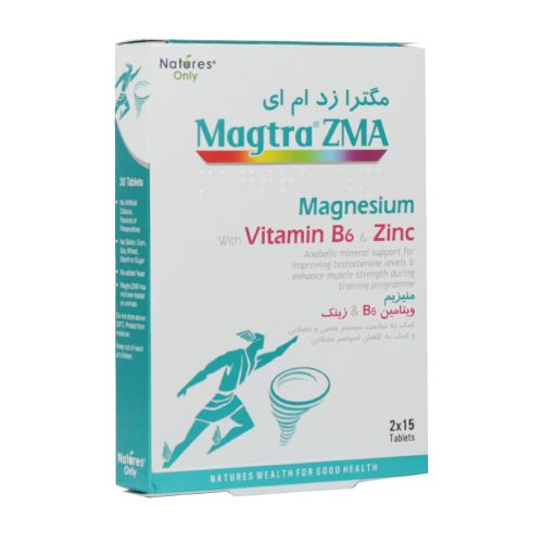 قرص مگترا زد ام ای نیچرز اونلی 30 عدد - قیمت قرص مگترا زد ام ای نیچرز اونلی 30 عدد -Natures Only Magtra ZMA 30 Tabs - حاوی روی، منیزیم و ویتامین B6