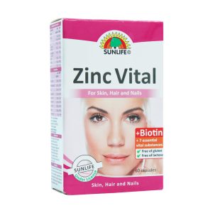 کپسول زینک ویتال سان لایف 60 عدد - قیمت کپسول زینک ویتال سان لایف 60 عدد  - Sunlife Zinc Vital 60 Capsules - قرص زینک - کپسول زینک - قرص Zinc