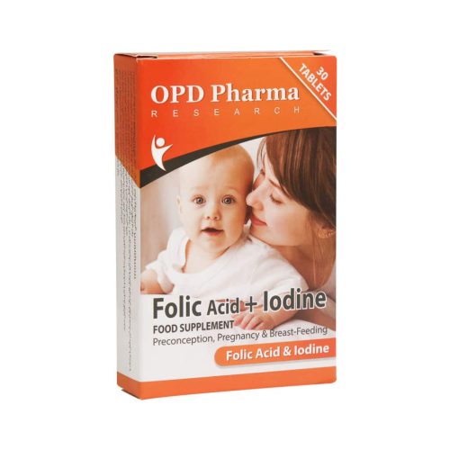 قرص ید و فولیک اسید او پی دی فارما ۳۰ عدد - OPD Pharma Iodine & Folic Acid 30 Tabs - قرص ید - قرص فولیک اسید - فولیک اسید