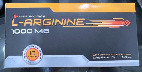 محلول خوراکی ال آرژنین ۱۰۰۰ میلی گرم 10 عددی با طعم هلو و انبه - ال آرژنین - L Arginine - بهبود عملکرد ورزشی و استقامت بدن و افزایش خون‌رسانی به عضلات