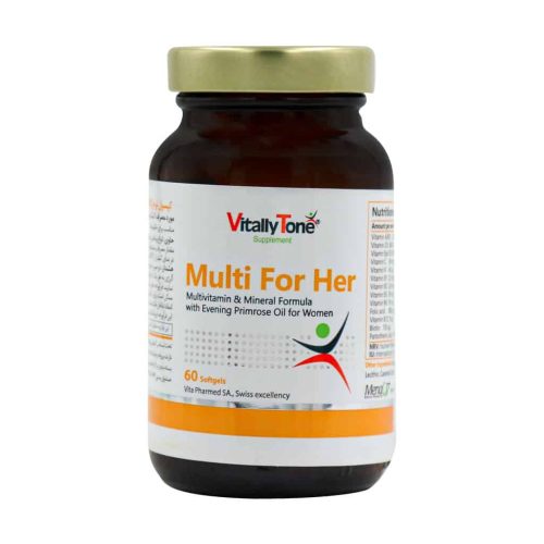کپسول ژلاتینی مولتی فور هر ویتالی تون 60 عددی مخصوص خانم ها - Vitally Tone Multi For Her 60 Caps
