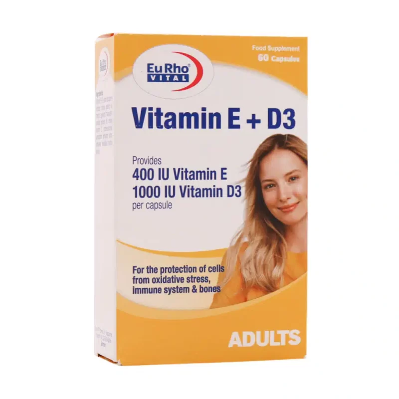 کپسول ویتامین E و D3 یوروویتال 60 عدد - قیمت کپسول ویتامین E و D3 یوروویتال 60 عدد - Eurhovital Vitamin E And D3 60 Caps - کپسول ویتامین E و D3