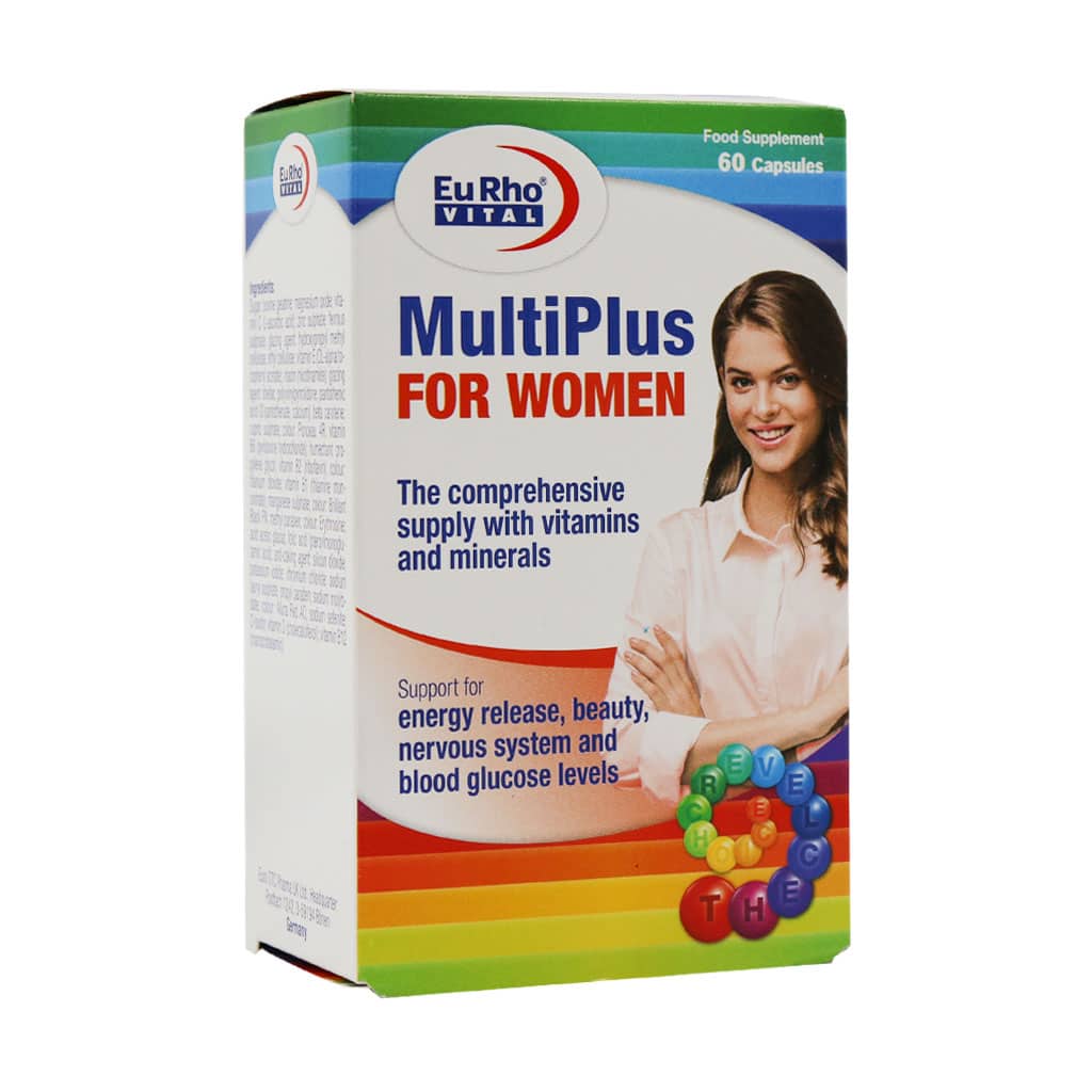 کپسول مولتی پلاس بانوان یوروویتال 60 عدد - Eurhovital Multiplus For Women 60 Capsules - قیمت کپسول مولتی پلاس یوروویتال -