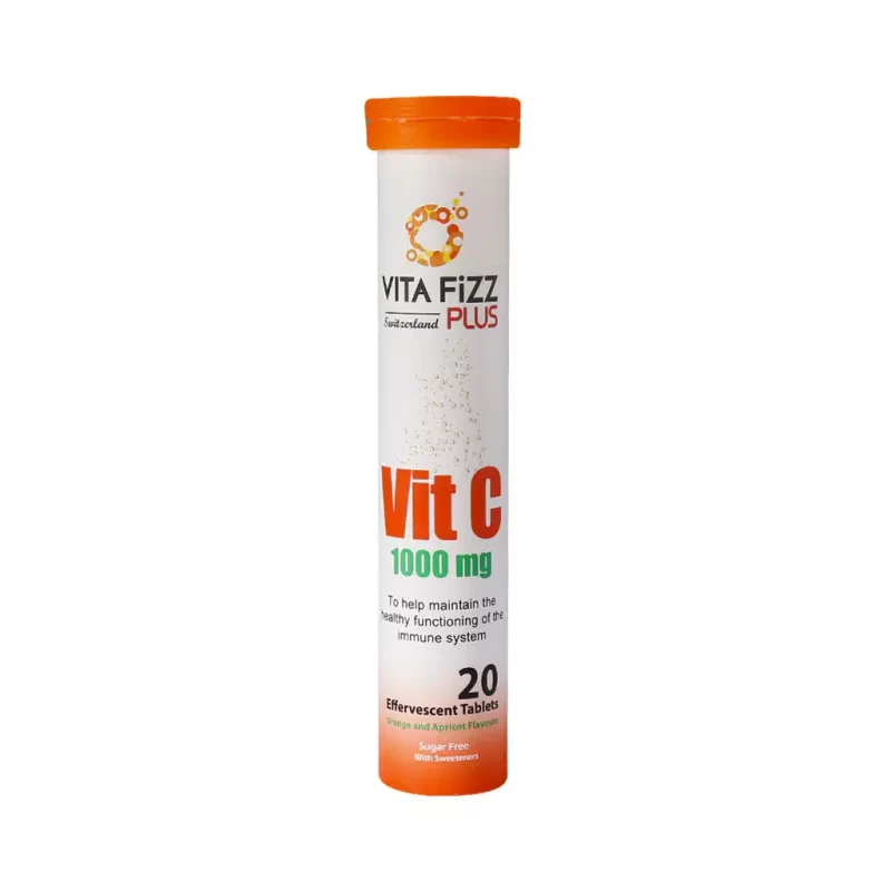 قرص جوشان ویتامین C 1000 میلی گرم ویتافیز پلاس 20 عدد با طعم پرتقال و زردآلو - Vita Fizz Plus Vitamin C 1000 mg 20 Effervescent Tablets - ویتامین c